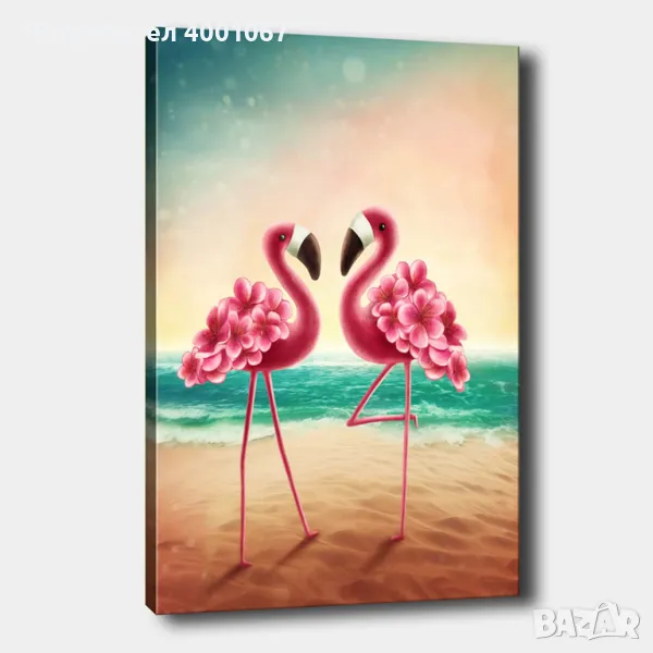 картина с фламинго, снимка 1