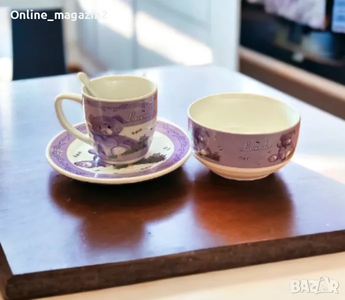 Комплект от чаша с чинийка и купичка, снимка 1