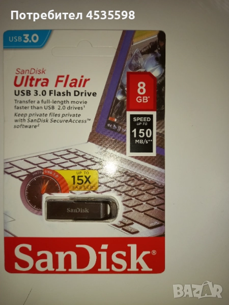 Флашка SanDisk 8GB., снимка 1