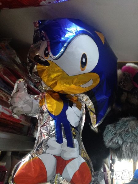 Фолиев балон за хелий или въздух,с клапа,Супер Соник...60см., снимка 1