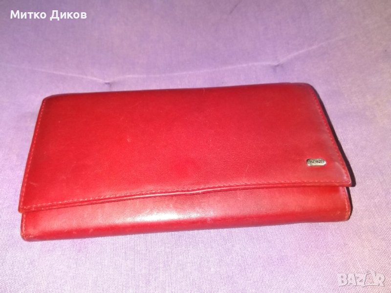Марково портмоне Бонд 185х100мм естествена кожа винено, снимка 1