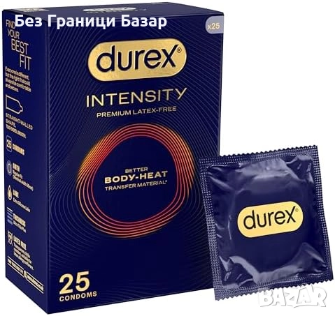 Нови Durex Intensity 25 ултра тънки, без латекс, топлопреносими, снимка 1