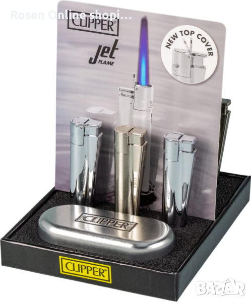 Clipper Metal Jet Turbo Lighter In Metal Gas Rechargeable Windproof, снимка 1