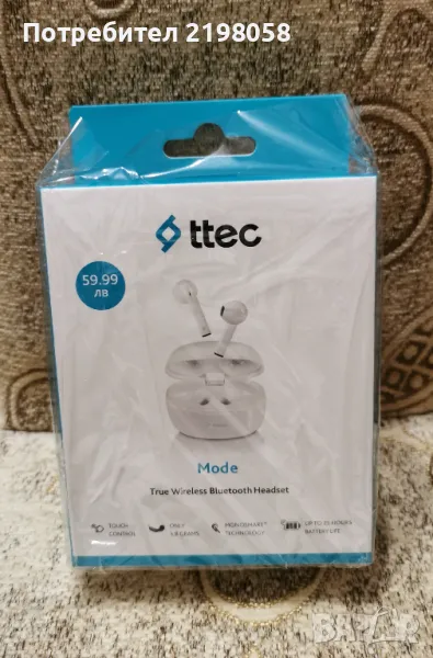Запечатани слушалки TTEC Mode, снимка 1