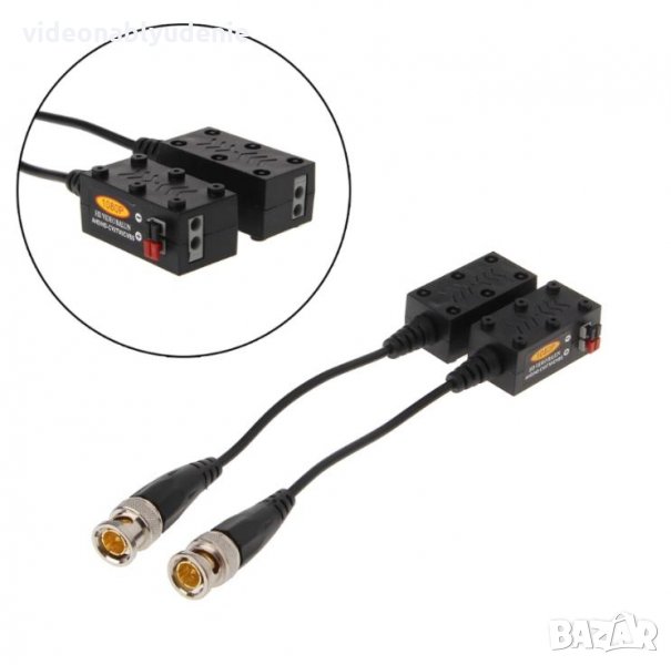 FULL HD Video Balun за до 8MPх 1080p CCTV Видео Камери HD-CVI/AHD/HD-TVI/CVBS/960H >60dB 75Оhm 60Mhz, снимка 1