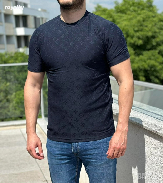 Louis Vuitton Мъжки Тениски Различни Цветове Пресован Памук , снимка 1