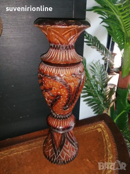 Дървена ваза, снимка 1