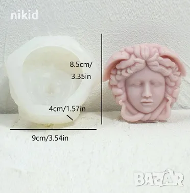 Голямо лице медуза Версаче versace силиконов молд форма смола шоколад гипс сапун свещ, снимка 1