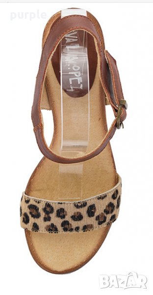 Сандали в кафяво от естествена кожа с косъм от Eva Lopez, снимка 1