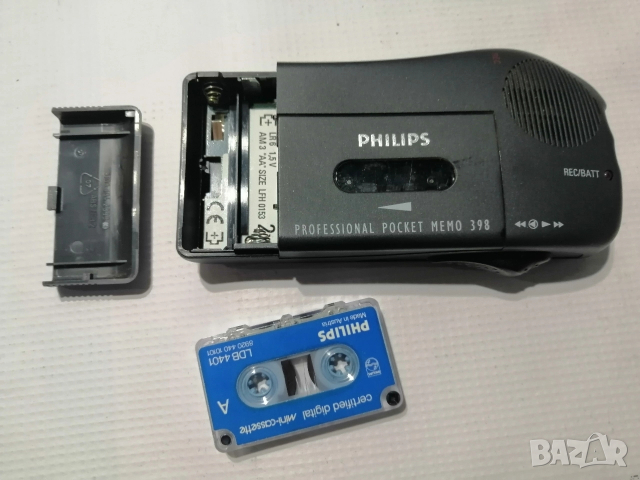Ретро диктофон с касета PHILIPS POCKET MEMO 398, снимка 2 - Радиокасетофони, транзистори - 52636165