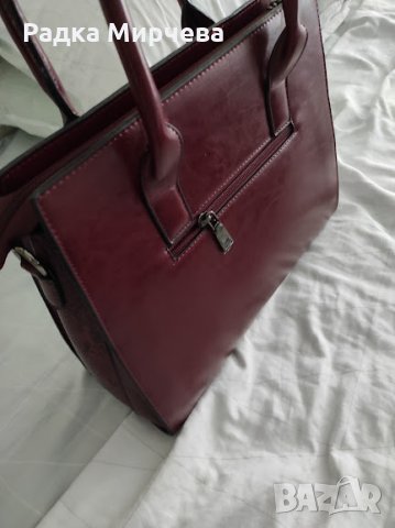 Уникална чанта цвят - Тъмен рубин, снимка 4 - Чанти - 34377673