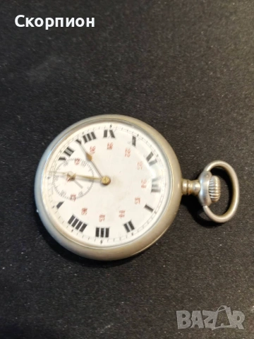 Швейцарски джобен часовник с посребрени капаци - BREVET DEPOSE -  ПРОМОЦИЯ, снимка 3 - Джобни - 48366714