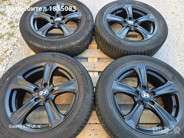 Лети джанти 17ки 5х114.3 Hyundai + зимни гуми 215/60/17 Hankook, снимка 2 - Гуми и джанти - 55879012