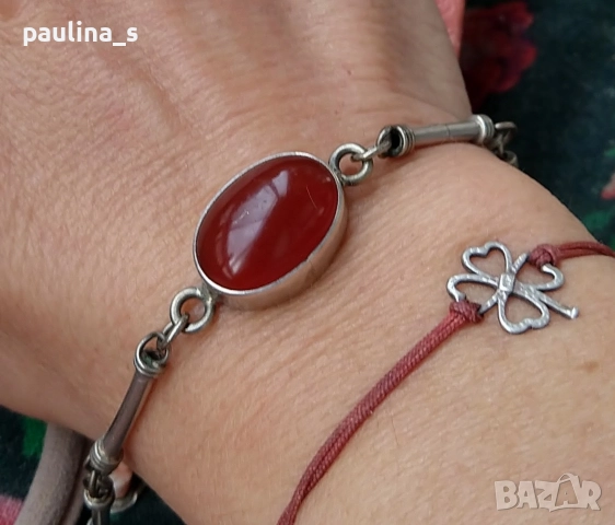 Два различни броя / Масивна сребърна гривна с циркони и Карнеол / проба 925 и 900, снимка 10 - Гривни - 34779090