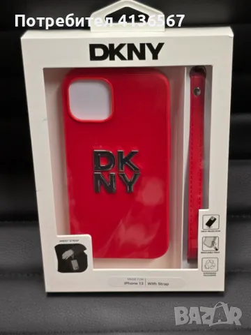 Защитен калъф DKNY с метално лого PU 4G,  за iPhone 15, червен
