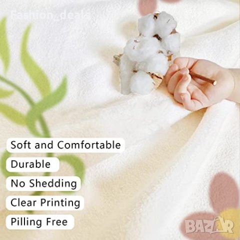 Ново Бебешко фланелено одеяло за момче момиче легло жираф и слон, снимка 3 - Спално бельо и завивки - 40594480