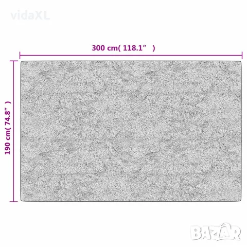 vidaXL Килим, миещ се, сив, 190x300 см, снимка 8 - Килими - 56147111