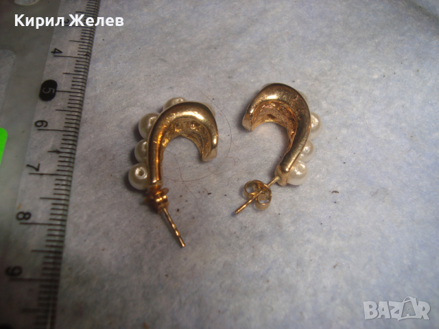 ПЕРЛЕНИ ПОЗЛАТЕНИ СТАРИ РЕТРО - ВИНТИДЖ ЕЛЕГАНТНИ ОБЕЦИ 9053, снимка 5 - Обеци - 36541537