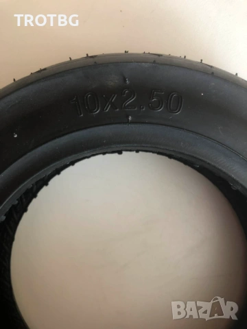 Външна гума 10x2.50 и вътрешна с 90 градуса крив вентил, снимка 3 - Други спортове - 54184836