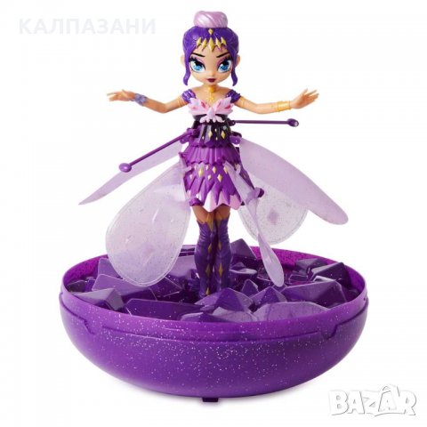 HATCHIMALS PIXIES Crystal Flyers Летяща фея лилава Violet Onyx 6059634, снимка 2 - Кукли - 34547060