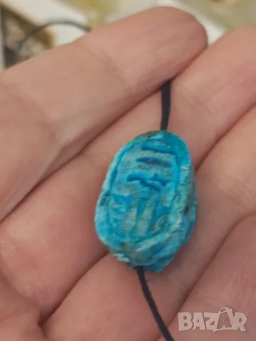 Колие ръчна изработка тюркоаз скарабей  разпродажба , снимка 6 - Колиета, медальони, синджири - 44658834