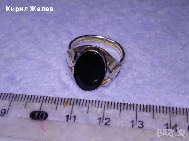 Старинен СКЪПОЦЕНЕН ФЛОРАЛЕН СРЕБЪРЕН РЕТРО АРТ НУВО ПРЪСТЕН ВИСОКА ПРОБА СРЕБРО с ЧЕРЕН ОНИКС 30173, снимка 10 - Антикварни и старинни предмети - 42845792