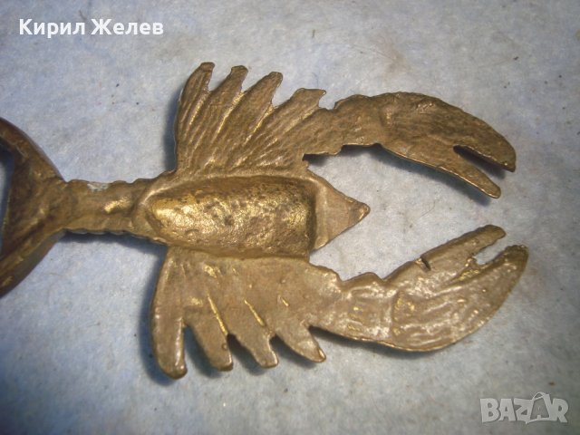 СТАРА БРОНЗОВА ФИГУРАЛНА ОТВАРАЧКА за ЗОДИЯ РАК 32105, снимка 10 - Антикварни и старинни предмети - 38163011