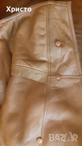 дамско палто кожух, естествена телешка кожа, кафяво супер, снимка 7 - Палта, манта - 48091566