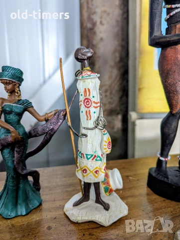 Колекция декоративни африкански статуетки – Ръчна изработка, снимка 3 - Декорация за дома - 53261686