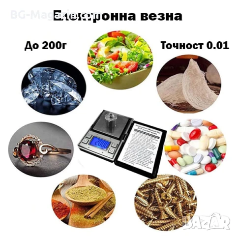 Прецизна електронна везна дигитален кантар 0.01 за бижута злато храна подправки добавки лекарства