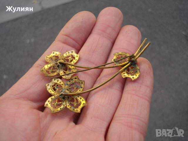 СТАРА ПОЗЛАТЕНА БРОШКА, снимка 7 - Антикварни и старинни предмети - 44199149
