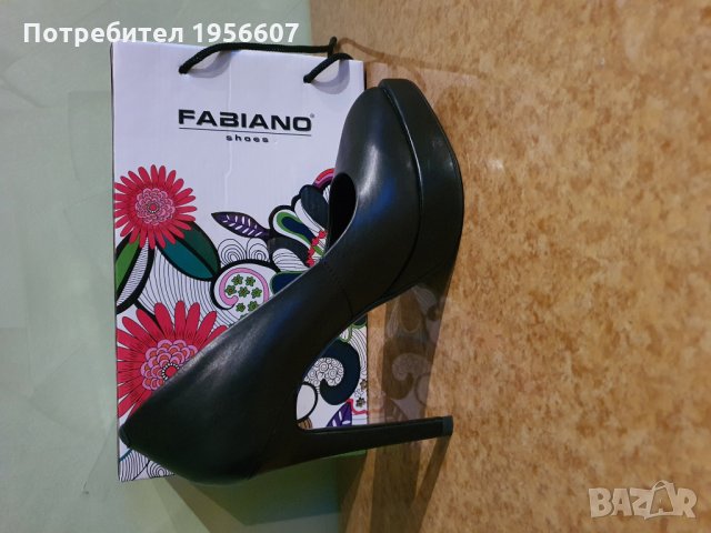 Черни обувки на висок ток и платформа, снимка 2 - Дамски обувки на ток - 29695731