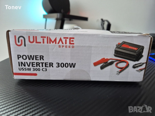 UltimateSpeed Инвертор от 12V на 220V 300w, снимка 2 - Аксесоари и консумативи - 54136972