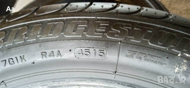 4 бр. летни гуми 245/45/R18 Bridgestone Turanza, снимка 2 - Гуми и джанти - 42101316