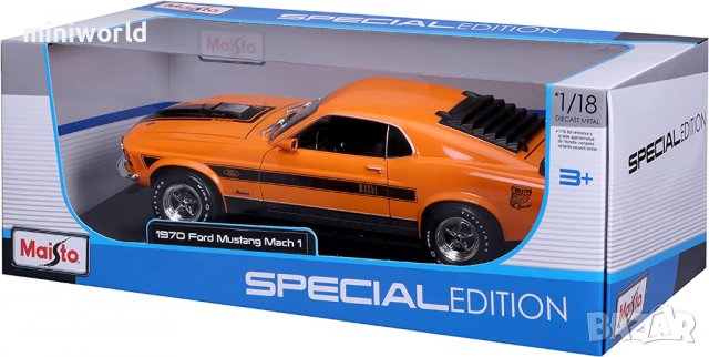 Ford Mustang Mach 1970 - мащаб 1:18 на Maisto Special Edition моделът е нов в кутия, снимка 5 - Колекции - 38204893