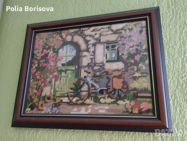 Продавам гоблените Малката Мадона и къща с колелото, снимка 3 - Гоблени - 53300058