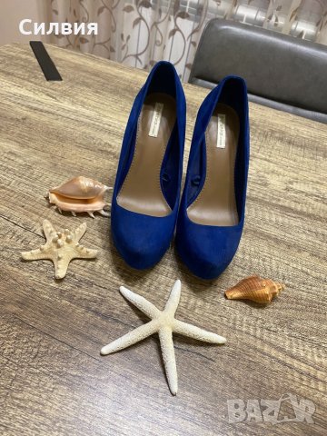 Сини обувки, снимка 2 - Дамски обувки на ток - 31841365