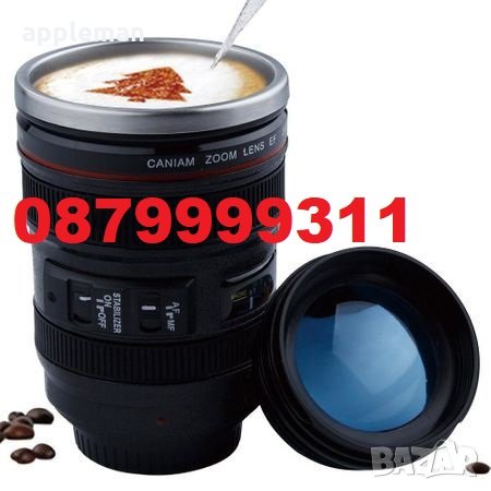 Термос - ЧАША - ОБЕКТИВ С ПРОЗРАЧЕН КАПАК Canon, снимка 2 - Чаши - 31723810