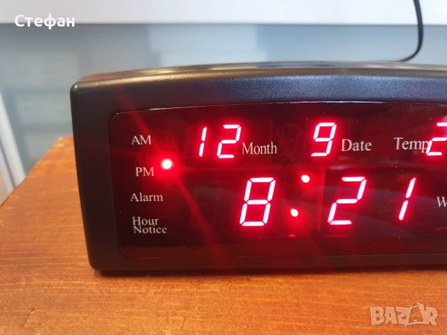 НОВ! Настолен електронен часовник с дата, термометър и аларма. По 25лв./бр., снимка 6 - Други - 51975681