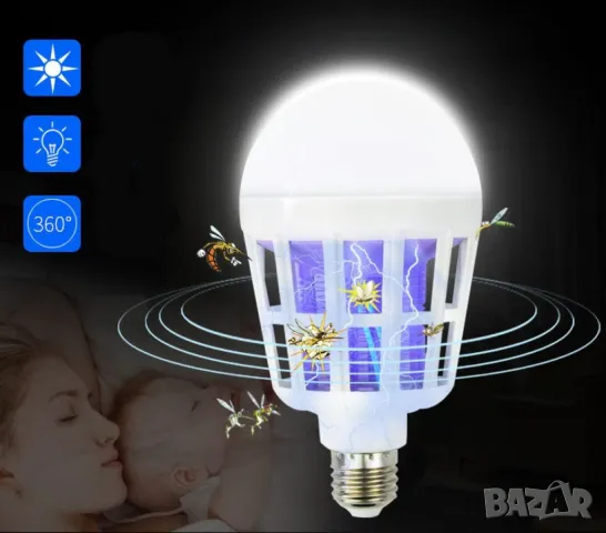 LED крушка против комари с адаптор за стена  , снимка 5 - Други - 50382482