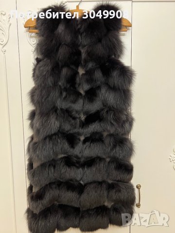 Дълъг елек от естествен косъм лисица, снимка 4 - Елеци - 42848378