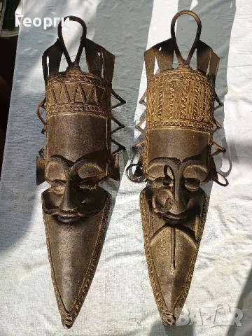 Стари бронзови маски, снимка 3 - Антикварни и старинни предмети - 50098522