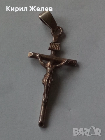 Старо сребърно кръстче 43817, снимка 7 - Колиета, медальони, синджири - 52360691