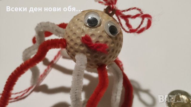 Мартеница от голф топка, снимка 2 - Ръчно изработени сувенири - 29198708