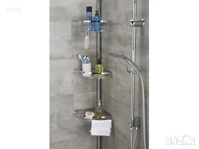 НОВИ! Телескопична етажерка за баня 3 рафта 25.5х123-260 см , снимка 8 - Етажерки - 48680734