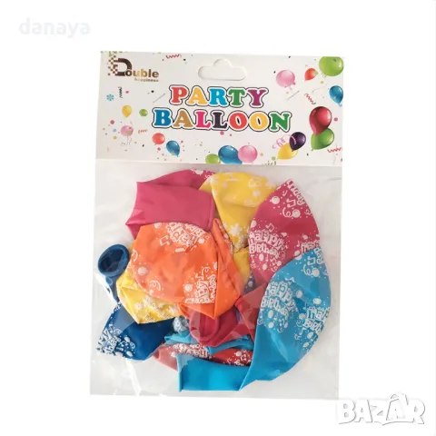 5685 Балони Happy Birthday 10 броя микс цветове, снимка 2 - Други - 49034758