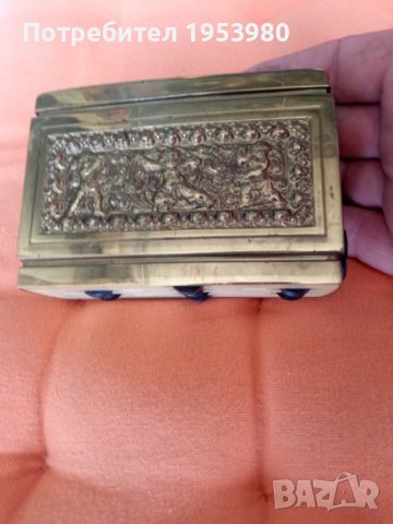 Стара немска месингова табакера, снимка 2 - Антикварни и старинни предмети - 37957342
