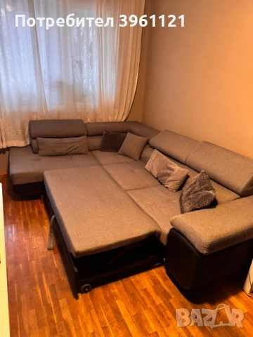 ъглов разтегателен диван с ракла, снимка 4 - Дивани и мека мебел - 52616487
