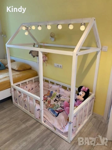 Детско легло Монтесори Къщичка, снимка 6 - Бебешки легла и матраци - 52672017
