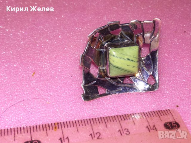 UNICAT VR Авторски АРТ БУТИКОВ АЖУРЕН СРЕБЪРЕН ПРЪСТЕН ВИСОКА ПРОБА СРЕБРО с МЛЕЧЕН МАЛАХИТ 43250, снимка 9 - Пръстени - 44315049